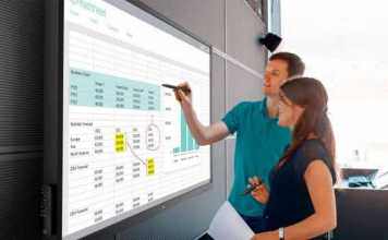 Dell introduces 70-inch HD touchscreen for team collaboration and presentations.