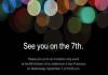 Apple iPhone 7 Release date September 7 invitation