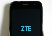 A ZTE smart phone is pictured in this illustration